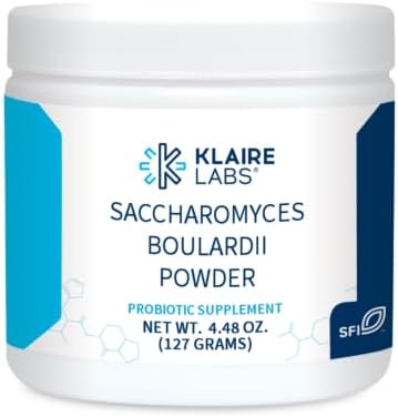 Klaire Labs Pure Saccharomyces Boulardii Powder - Probiotic Supplement to Support Healthy Yeast Balance - Digestive + Immune Support - Hypoallergenic - Double Scoop for Kids & Adults (4.48oz)