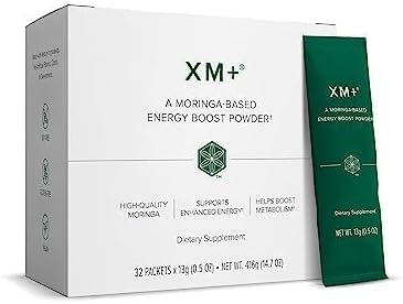 Isagenix XM+ - Moringa-Based Energy Boost Powder with Naturally Sourced Caffeine - Convenient Individual Serving Packets - 32 Servings - Fruit Flavor