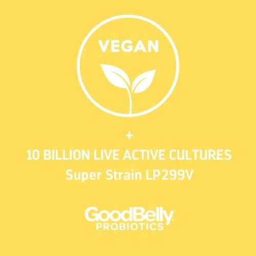 GoodBelly® Probiotic Supplement for Digestive Health & Iron Absorption- Includes 10 Billion Live & Active Cultures of Lactobacillus Plantarum - Vegan Probiotic (30 Capsules per Bottle)