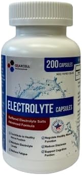 Electrolyte Capsules 200 Count Bottle | 500mg Sodium, 100mg Potassium | Non-GMO Vegan Allergen-Free Supplement for Hydration & Balance | Made in The USA