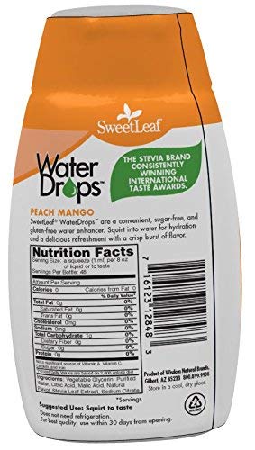 SweetLeaf Water Drops, Peach Mango, 1.62 Fl Oz (Pack of 1)