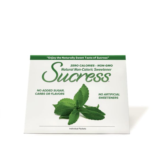 Andrew Lessman Sucress Stevia Sweetener 100 Packets - Natural Non-Caloric Stevia Leaf Sweetener, Zero Calories, Non-GMO, No Added Sugar, Carbohydrates or Flavors, No Artificial Sweeteners.