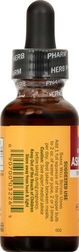 Herb Pharm Organic Ashwagandha Liquid Extract, Alcohol-Free: Mood Support Supplement, Vegan Ashwagandha Root Glycerite, Tasty Non-Bitter Adaptogen Extract for Adults, Non-GMO, 1 Oz