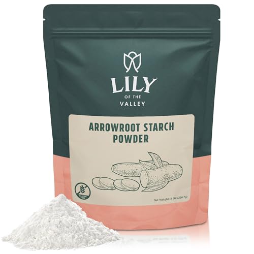 Lily of the Valley Arrowroot Flour - Ideal for Cooking and Baking - Corn Starch Substitute - Improves Texture for Keto Baking - Doesn't Alter Flavor - Vegan Gluten-Free (8oz, 226g)- Package May Vary