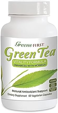 Greens First Green Tea Vitality Formula Enhanced with Moringa 60 Veggie Caps