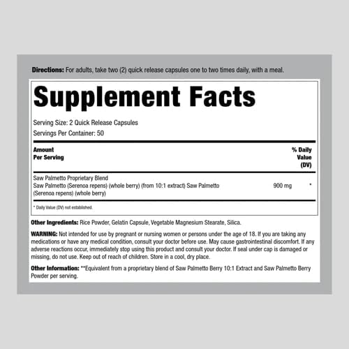 Lindberg Saw Palmetto | 900mg | 100 Capsules | Berry Extract | Non-GMO, Gluten Free Supplement