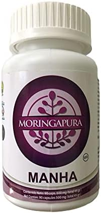 Manha, Moringa Organic, 90 Capsules 500 mg. Dietary Supplement. Moringa, Romero, Chia, Jamaica, Linaza, Tamarindo Dietary Fiber.