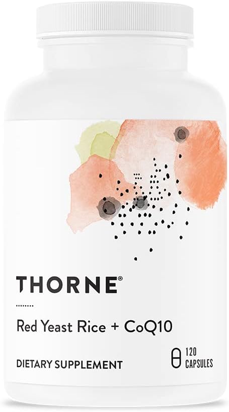 THORNE Red Yeast Rice + CoQ10 - Maintain Healthy Cholesterol Levels and Supports Cardiovascular Health - Gluten-Free, Dairy-Free - 120 Capsules