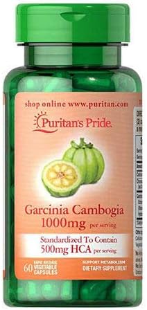 Puritan's Pride Garcinia Cambogia Vegetable Capsules, 1000mg, 60 Count