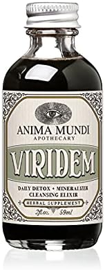 Anima Mundi Viridem Greens Detox Elixir - GI & Liver Detox Liquid Supplement, Natural Herb Cleanse with Chlorophyll, Moringa + Organic Chlorella - Add to Juice & Alkalizing Teas (2oz)