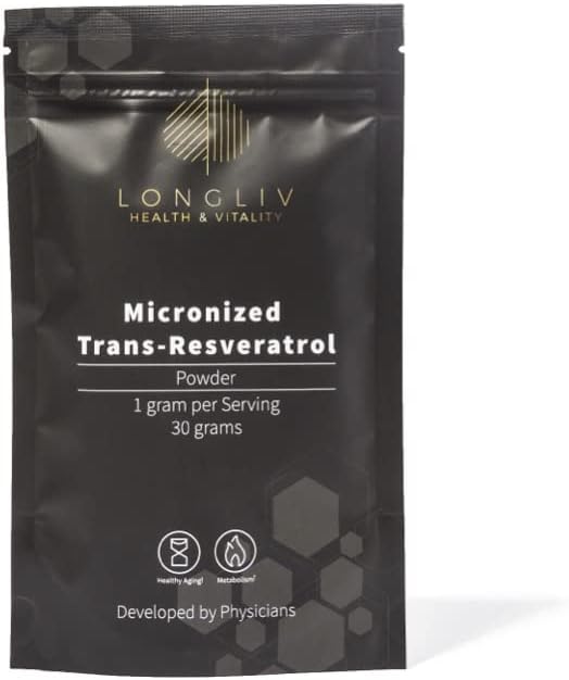 Resveratrol Supplement – Advanced Trans Resveratrol Powder – Micronized Resveratrol 1000mg Against Inflammation and Oxidative Stress – Physician-Developed Resveratrol Powder – 30g (with Tin)