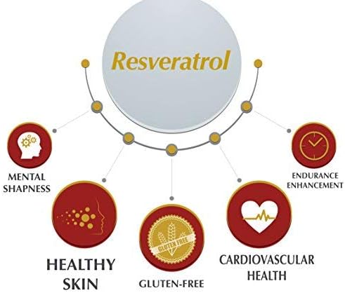 Resveratrol 1000mg by Alfa Vitamins - Powerful Antioxidant, Helps prevent cell damage - Supports Brain Function, Cardiovascular Health, Metabolism, anti-aging effects - 60 Capsules