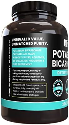 Pure Original Ingredients Potassium Bicarbonate (365 Capsules) No Magnesium Or Rice Fillers, Always Pure, Lab Verified