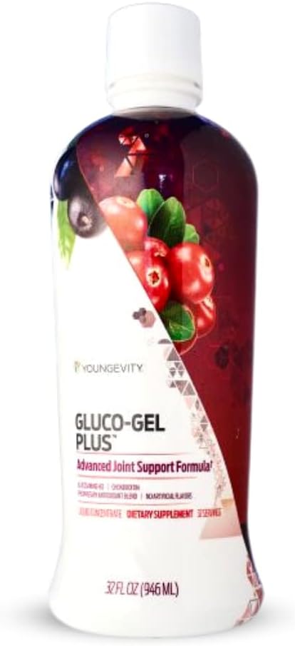 Youngevity Gluco-Gel Plus™ - Glucosamine 2000mg Chondroitin 1200mg + Super Antioxidant Blend - Mangosteen, Acai, and More - All Natual Fruit and Veggetable Based - (32 fl oz)