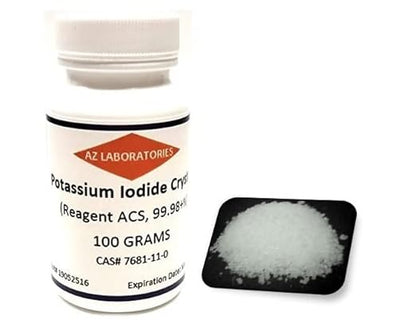 Potassium Iodide, High Purity Crystals/Powder, 100%, 100 Grams/Same Day Ship