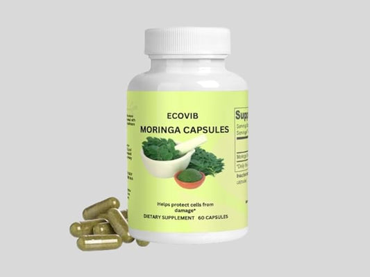 Moringa Oleifera Leaf Powder Capsules 100% Organic, Unoxidized, High Protein, Essential Amino Acids, Super Greens, Revitalizing Supplement, 60 Count (Pack of 1)