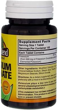 Nature's Blend Potassium Gluconate 500 mg 100 Tabs