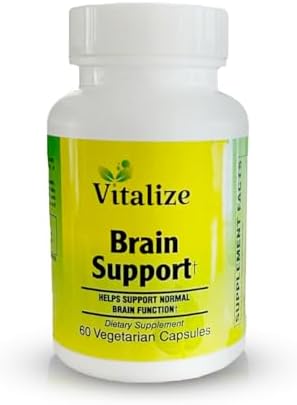 Brain Support | Brain Supplements for Memory and Focus | Helps Support Normal Brain & Cognitive Function | Contain Phosphatidylserine | Vegetarian Capsules | 60 Veggie Capsules per Bottle