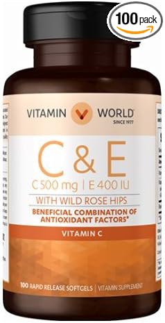 Vitamin World Vitamins C & E with Rose HIPS 100 softgels