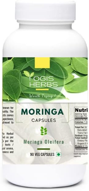 Nature's Superfood Moringa Capsule (Moringa Oleifera) - 90 Veg Capsules (from Tamil Nadu, India)