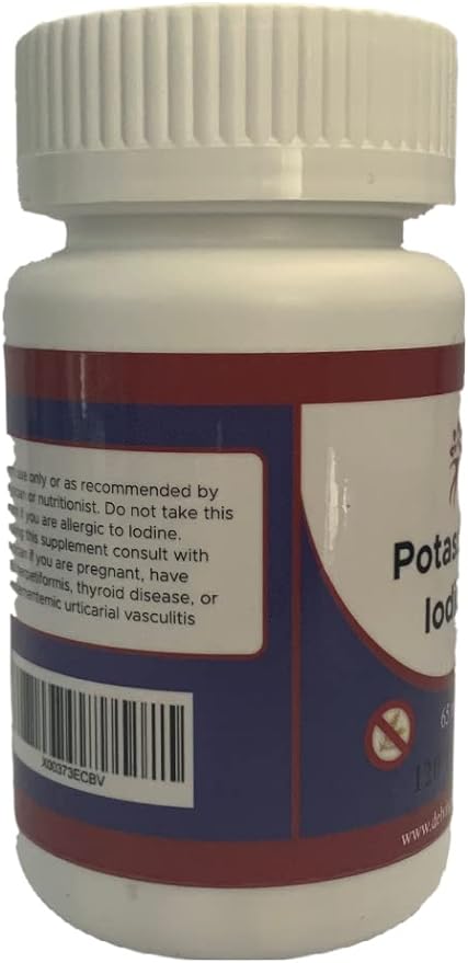 120 Potassium Iodide Tablets: Fast Acting Potassium Iodide 65 mg Supplement; Each Bottle Contains 2 Month-Supply of Potassium Iodide