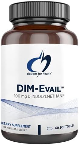 Designs for Health DIM-Evail - 100mg Diindolylmethane Supplement - Enhanced Absorption Technology DIM Supplement - May Support Healthy Estrogen Metabolism - Gluten Free + Non-GMO (60 Softgels)