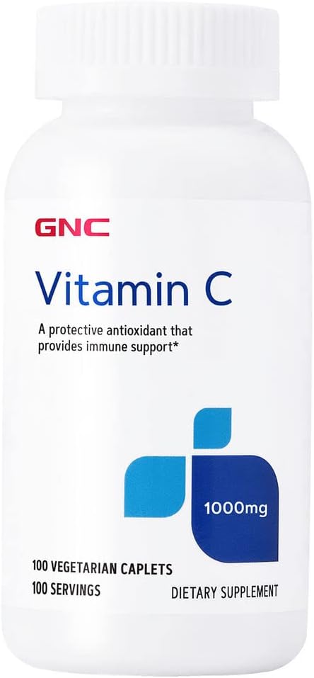 GNC Vitamin C 1000mg, 100 Caplets, Provides Immune Support