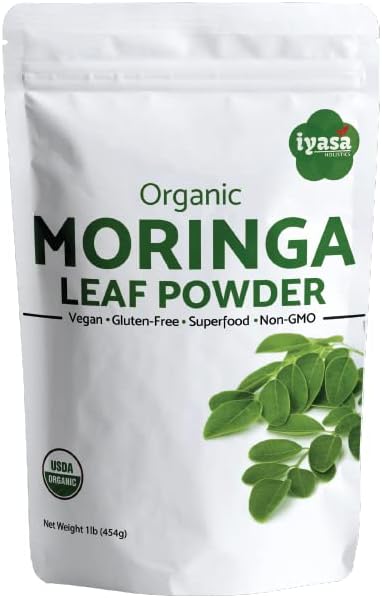 Organic Moringa Leaf Powder, Pack of 8 oz/226 Grams, Moringa Oleifera - Raw,Multi-Vitamin,Rich Energy Booster Superfood,Resealable Pouch