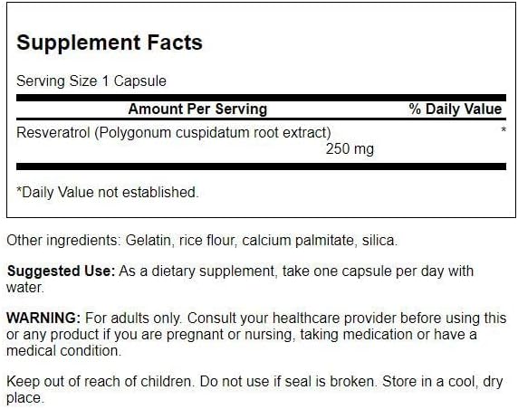 Swanson Resveratrol 250 250 Milligrams 30 Capsules