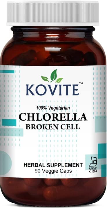 Kosher Chlorella – 500 mg 90 Vegetable Capsules - 100% Vegetarian - Non-GMO and Gluten Free