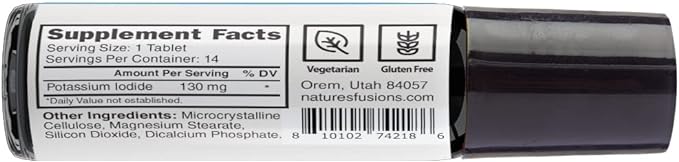 (3 Pack) Nutri Potassium Iodide Tablets 130 mg - Travel Size 14 Tablets Potassium Iodide Pills - Potassium Iodine Tablets 130 mg - YODO Naciente Ki Pills (42 Tablets)