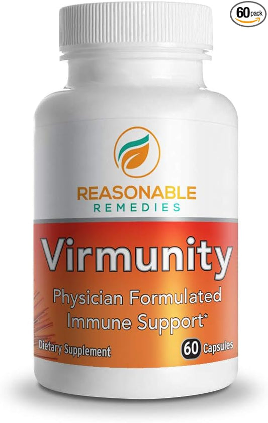 Virmunity - Immune Support Supplement, 60 Capsules for Adults, with Vitamin C and E, Selenium, Zinc, Antioxidants, NAC, and probiotics.