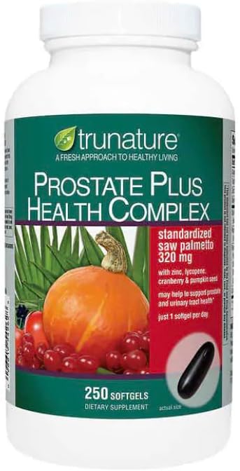 Trunature Saw Palmetto Prostate Health Complex with Zinc, Lycopene and Pumpkin Seed, 250 Softgels, Bundle with Voosel Weekly Pill Organizer