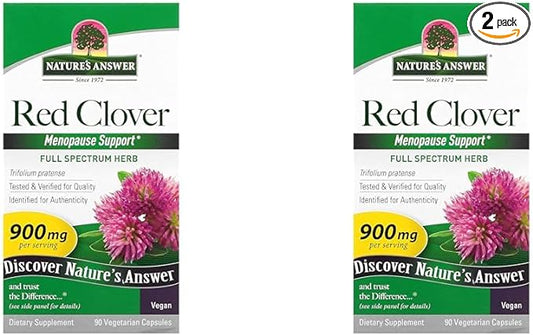 Nature's Answer Red Clover (Trifolium Pratense) | Ideal for Menopause | Full Spectrum Herb Organic | High Strength Dietary Supplement | Kosher, Gluten-Free, Non-GMO, Vegetarian & Vegan (90 Capsules)