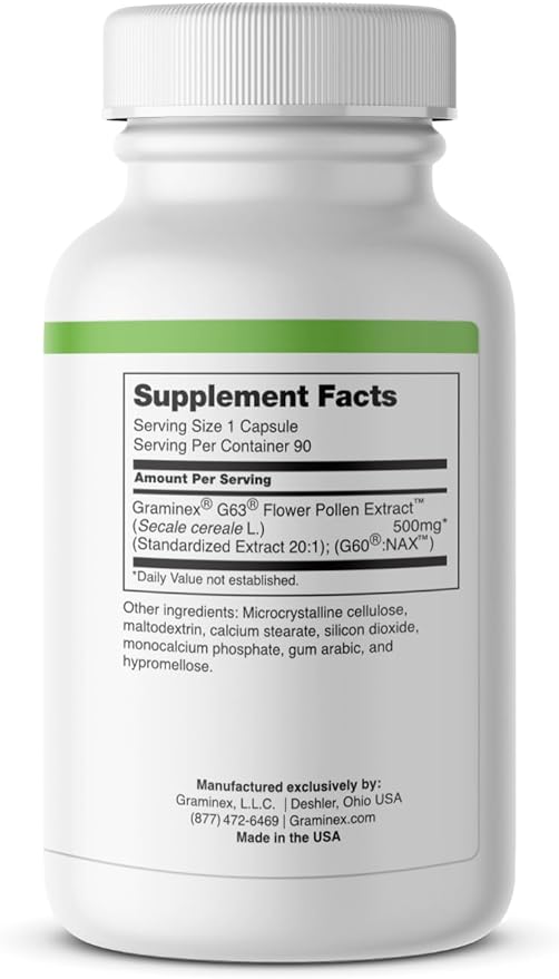 PollenAid Prostate Supplement: All Natural Prostate Support for Bladder Control & Urinary Tract Health, Rye Pollen Extract Made in USA, 90 Vegetarian Capsules