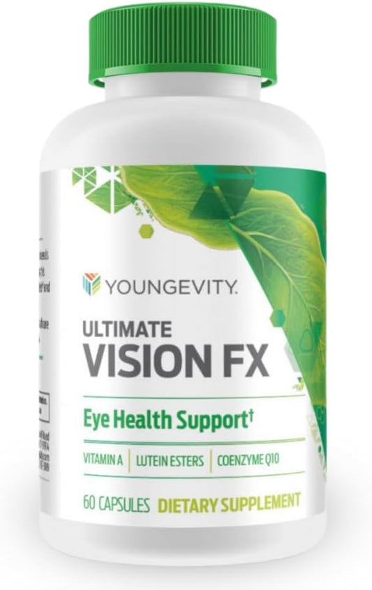 Youngevity Ultimate Vision FX™ - Eye Vitamin & Mineral Supplement Blend - Lutein, CoQ10, Vitamins A, C, E, Zinc, Chromium, Selenium for Eye Health (60 Capsules)