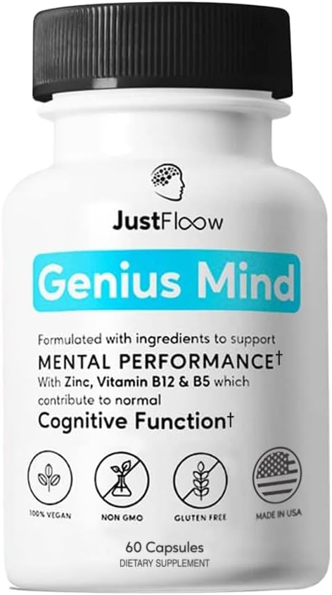 Genius Mind® Nootropic Brain Supplement, Support Cognitive Function, Energy Levels, Focus & Memory Function - 17 Brain Boosting Ingredients Including Lions Mane, Bacopa, Ginkgo & Vitamin B12