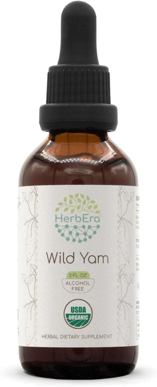 Wild Yam B60 USDA Organic Tincture | Alcohol-Free Extract, High-Potency Herbal Drops | Certified Organic Wild Yam (Dioscorea Villosa) Dried Root (2 oz)