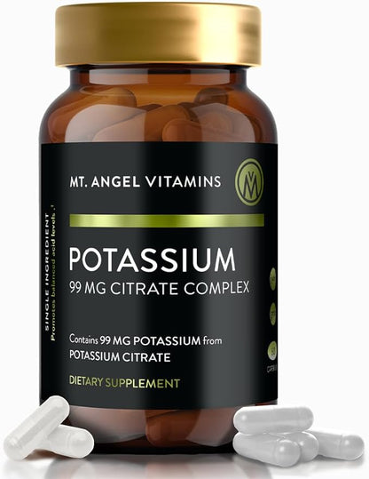 Mt. Angel Vitamins - Potassium Supplement, 99 MG Potassium Citrate Complex, 60 Capsules