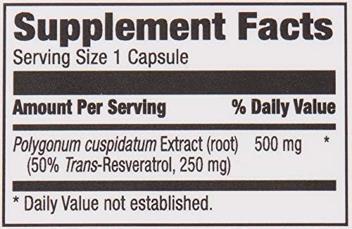 Amazon Brand - Revly Trans-Resveratrol, 250 mg, 60 Capsules, 2 Month Supply, Vegan