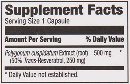 Amazon Brand - Revly Trans-Resveratrol, 250 mg, 60 Capsules, 2 Month Supply, Vegan