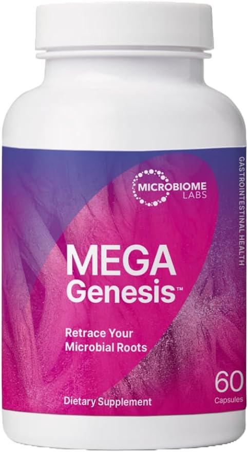 Microbiome Labs MegaGenesis - Ancestral Limosilactobacillus reuteri PB-W1 L. reuteri for Gastrointestinal Health - Gut Health Support Probiotics for Men and Women (60 Probiotics Capsules)