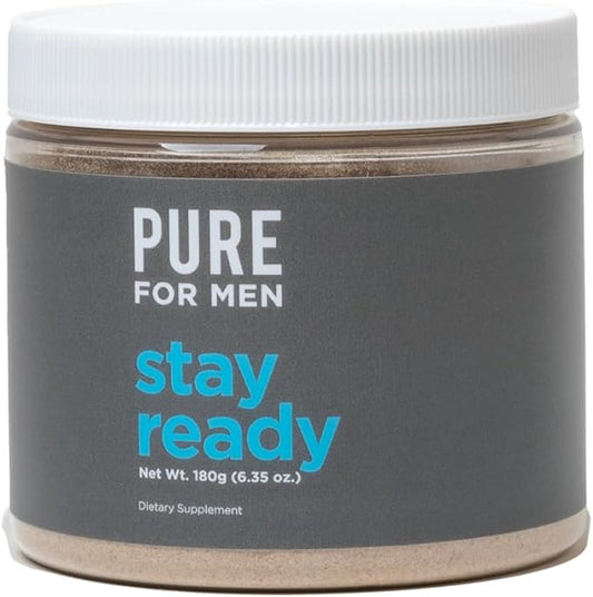 Pure for Men Original Cleanliness Stay Ready Fiber Supplement Powder | Helps Promote Digestive Regularity | Psyllium Husk, Aloe Vera, Chia Seeds, Flaxseeds | Proprietary Formula | 180 gm Vegan Blend