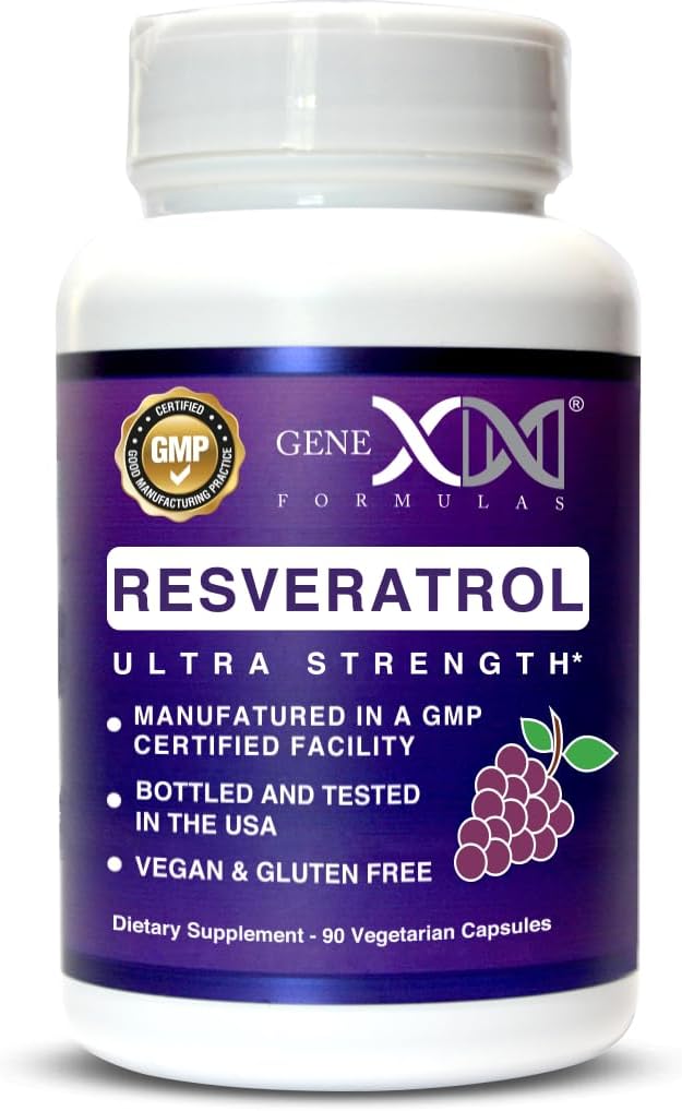 GENEX Resveratrol Supplement Japanese Knotweed 1500mg, Organic Trans-Resveratrol Capsules with BioPerine for Absorption, Gluten-Free, Vegan Supplement for Healthy Aging 90 Capsules