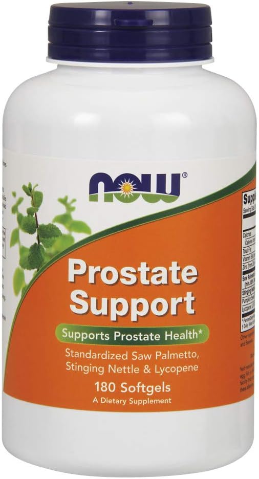 NOW Supplements, Prostate Support, Prostate Support, with Standardized Saw Palmetto, Stinging Nettle & Lycopene, 180 Softgels