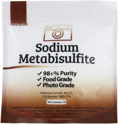 Duda Energy meta01 Sodium Metabisulfite Food Grade/Photo Grade 98.6+% Purity White Granular Solid Crystals, 1 lb.