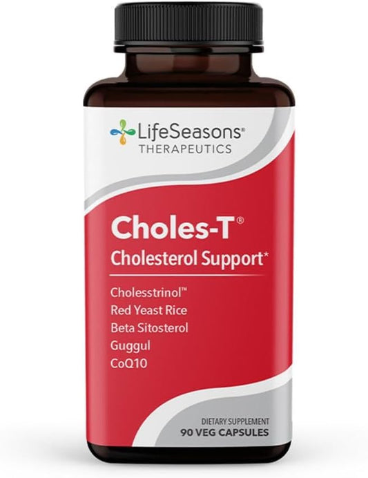 Life Seasons - Choles-T - Cholesterol Support Supplement - Promotes Healthy Heart & Liver Function - Maintains Normal Levels - Red Yeast Rice, CoQ10, Guggul & Phytosterols - 90 Capsules