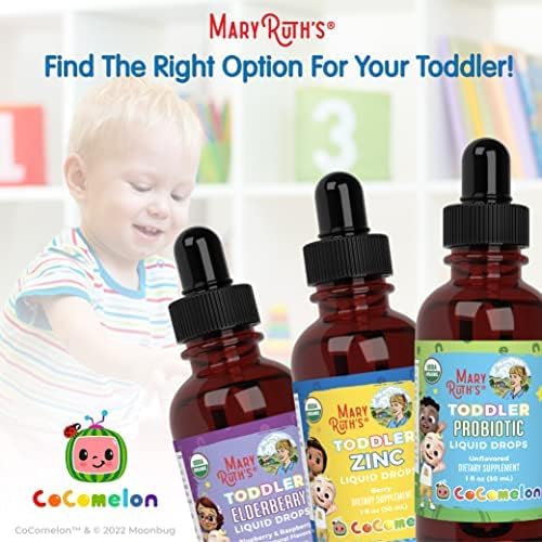 MaryRuth Organics CoComelon Vitamin D3 K2 Liquid Drops for Toddlers | Vitamin K2 D3 Supplement for Kids Ages 1-3 | Calcium Absorption | Strong Bones | USDA Organic | Sugar Free | 15 mL