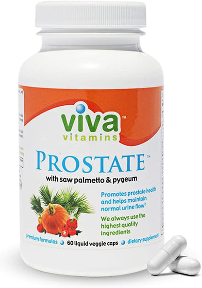 Prostate Health Vitamins Men with Pygeum, Saw Palmetto, and Pumpkin Seed Oil, Prostate Shrinking Supplement for Enlarged Prostate, Supports Prostate Pro Health, 60, Veggie Caps