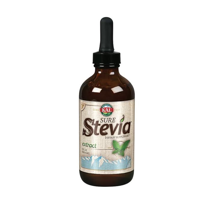 KAL Sure Stevia Extract Zero Calorie Sweetener, Low Carb, Plant Based Liquid Stevia Drops, Great Taste, Zero Sugar, Low Glycemic & Perfect for a Keto Diet, 60-Day Guarantee, Approx. 1555 Servings, 8oz